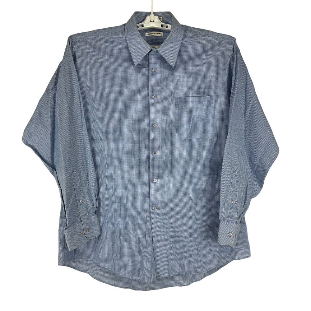Pierre Cardin Men's Long Sleeved Button Down Dress Shirt Size L Blue